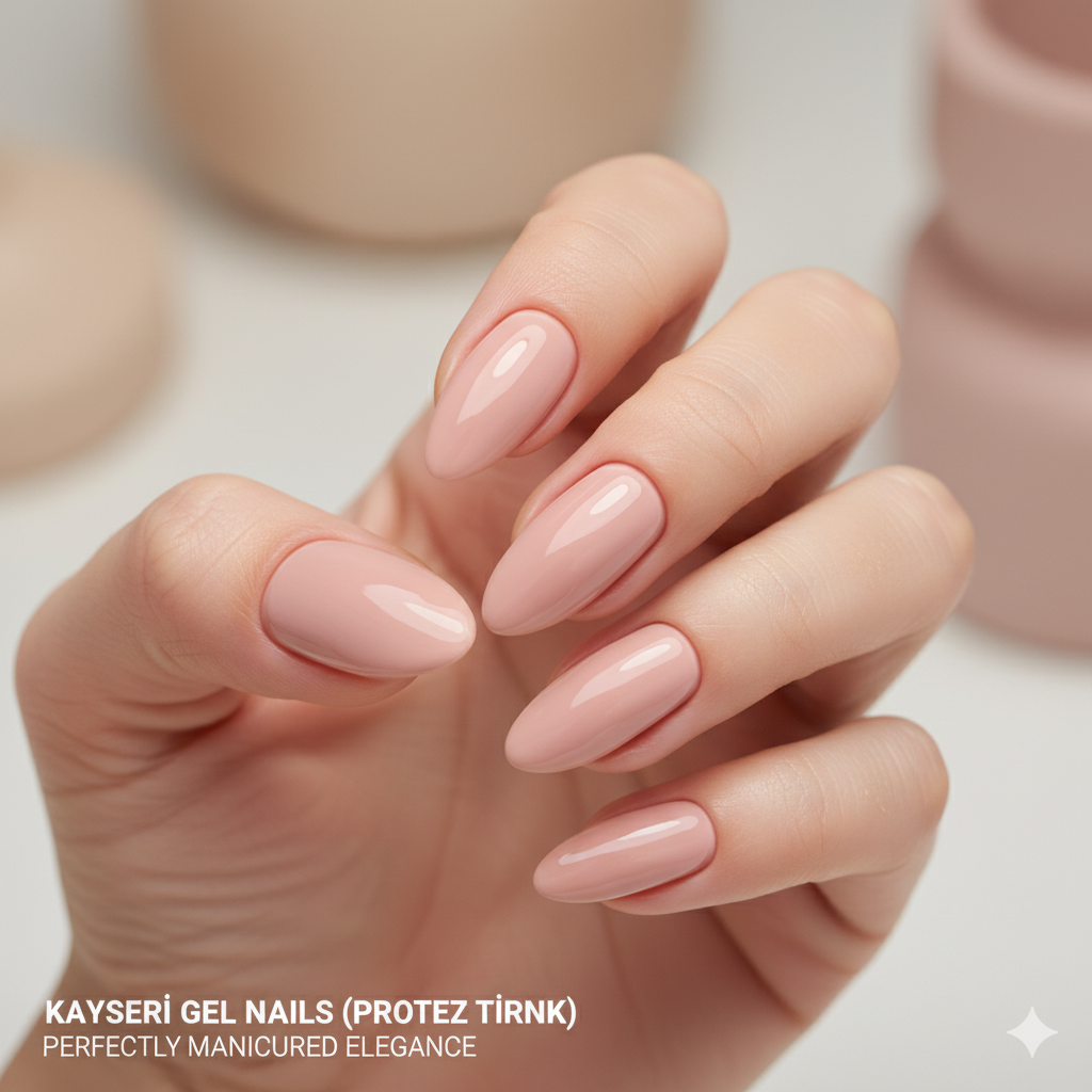 Protez tırnak uygulaması yapılmış estetik tırnaklar